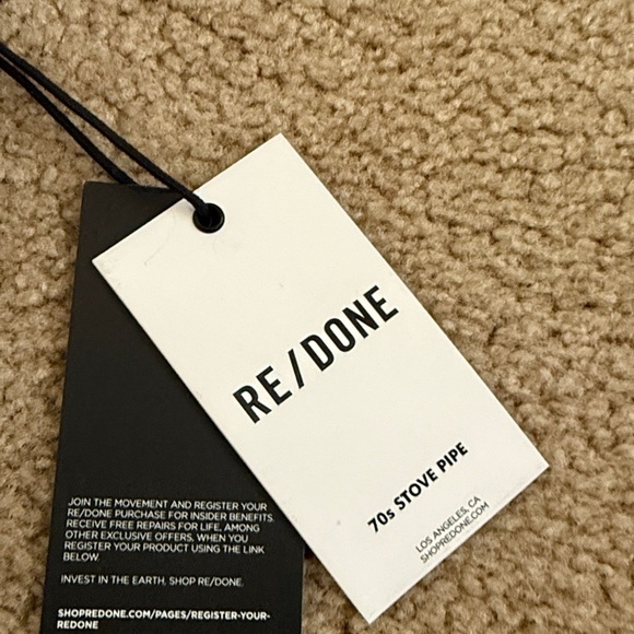 Re/Done 70s Stove Pipe Jeans- High Rise Straight ADEDBLUE Wash- Size 30- NWT - Picture 4 of 13